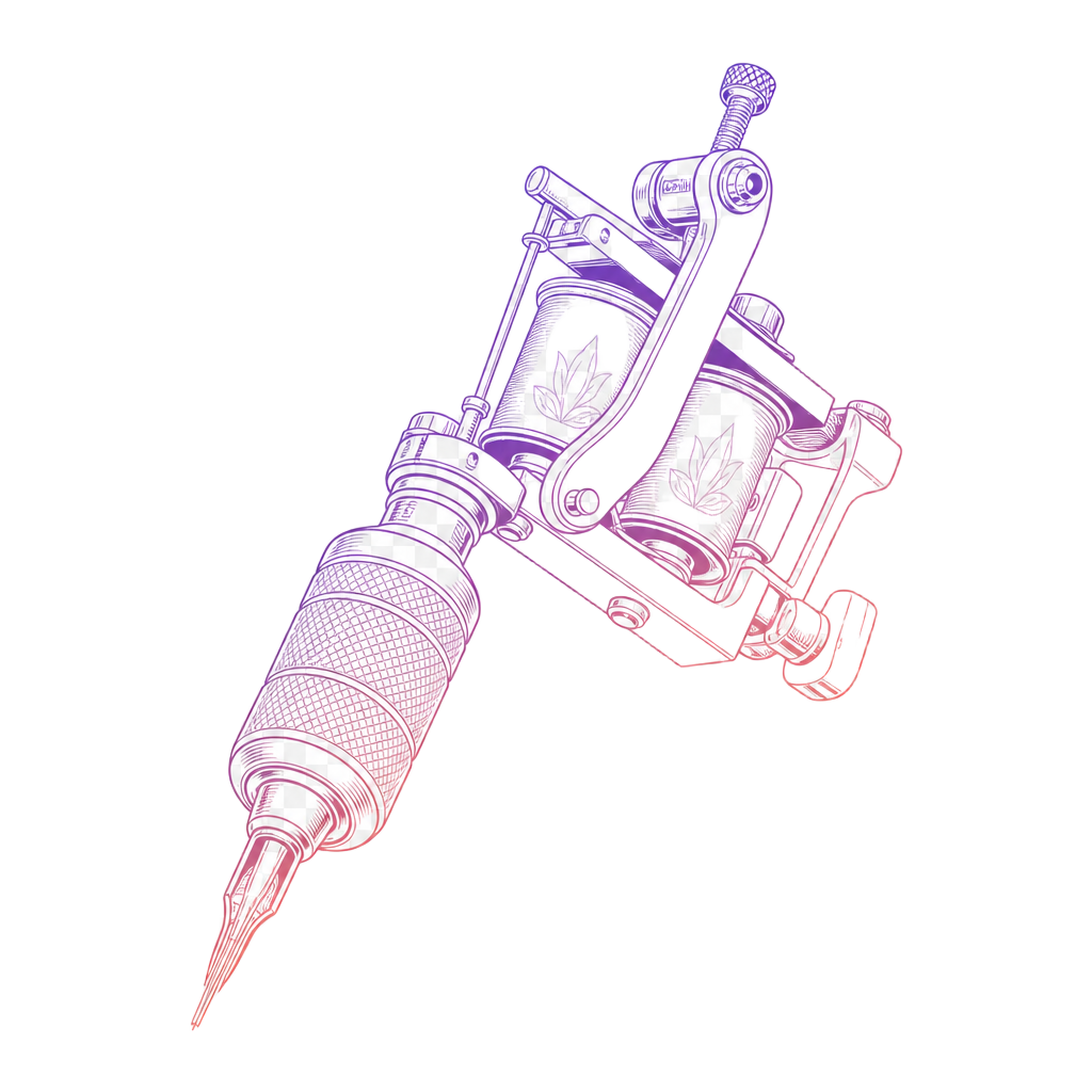 Professional tattoo machine illustration